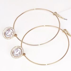 NWT Michael Kors Brilliance Gold Hoop Earrings